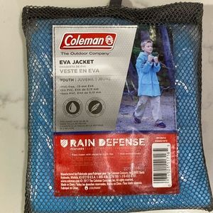 2 Coleman youth Eva jackets PVC free zipper & buttons with hood in blue
